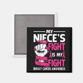 Nichten Strijd Is Mijn Strijd Borstkanker Bewustzi Magneet (Voorkant / Achterkant)