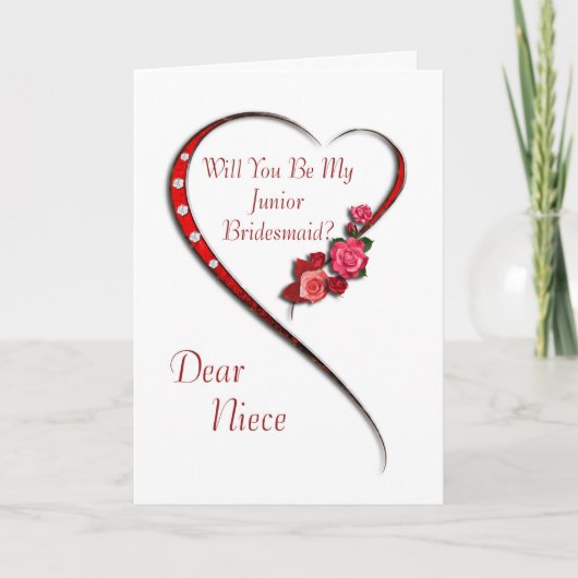 Nichtje, Draaiend hart Junior Bruidsmeisje nodigen (Voorkant)