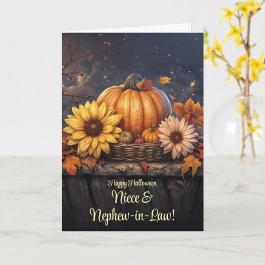 Nichtje en echtgenoot neefje in de wet Happy Hallo Kaart (Gele Bloem)