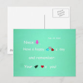 Nichtje, gelukkige Valentijnsdag Feestdagenkaart (Voorkant / Achterkant)