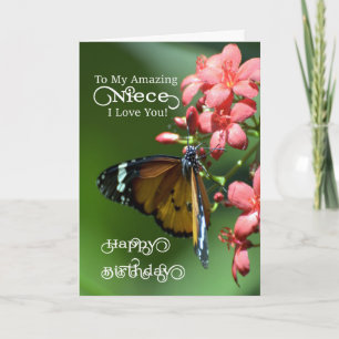 Nichtje / Gelukkige Verjaardag - Butterfly Kaart