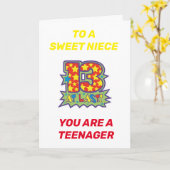 NICHTJE IS EEN "TIENER" OP HAAR **13e VERJAARDAG** Kaart (Gele Bloem)