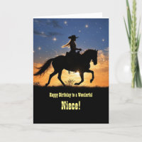 Nichtje of elke relatie Happy Birthday Cowgirl
