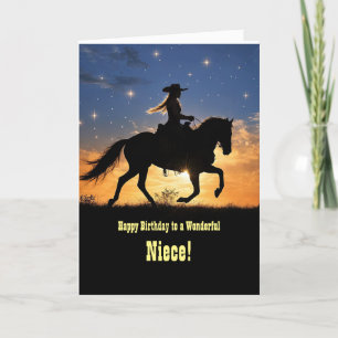 Nichtje of elke relatie Happy Birthday Cowgirl Kaart