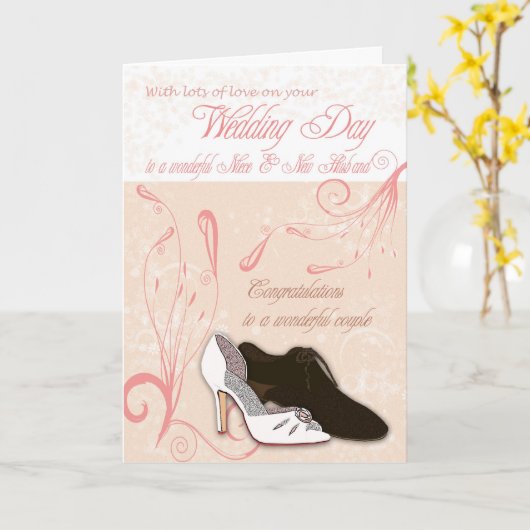 Nichtje Trouwdag Kaart met liefde (Gele Bloem)