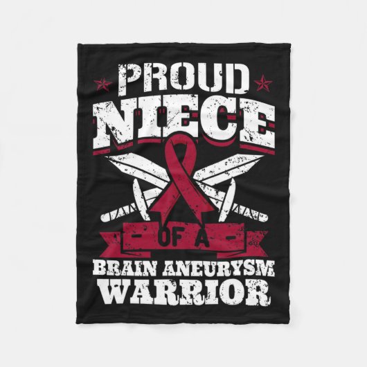 Nichtje van een hersenaneurysma Warrior Awareness Fleece Deken (Voorkant)