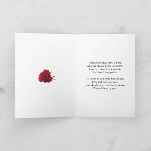 Nichtje, Verjaardag, Rozen Kaart (Binnen)