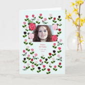 Nichtje, Verjaardag, Rozen Kaart (Gele Bloem)