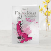 Nichtje, verjaardagsgroet met Vrouw, Kaart (Gele Bloem)