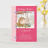 Nichtje verjaardagswensen wenskaart met fee kaart (Gele Bloem)