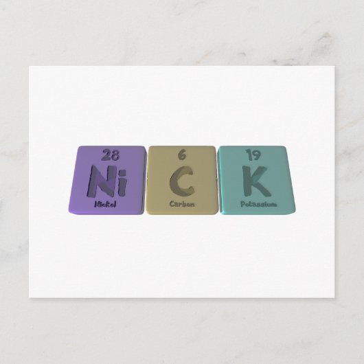 Nick als Nickel Kalium Briefkaart (Voorkant)