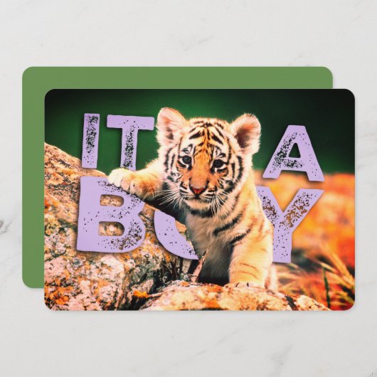 NiCK DAViD baby - Tiger Shower-uitnodiging Kaart (Voorkant / Achterkant)