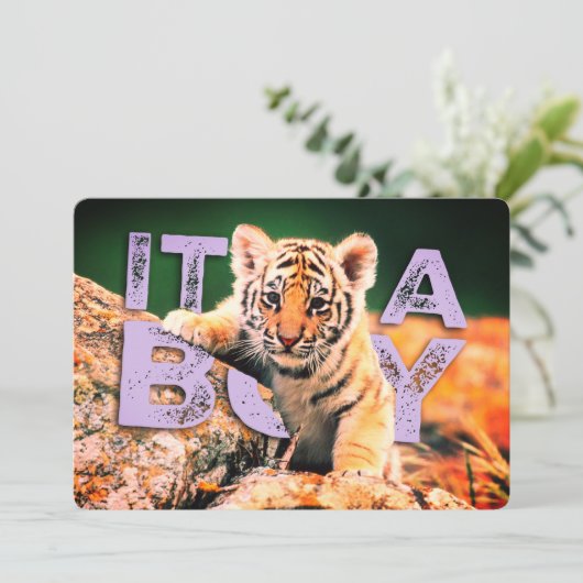 NiCK DAViD baby - Tiger Shower-uitnodiging Kaart (Staand voorkant)