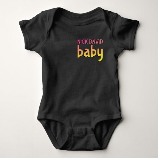 NiCK DAViD baby - Zwart Dual-Sided Snap-T-shirt Romper (Voorkant)