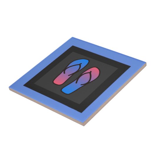 NiCK DAViD - Blue Lagoon Teenslippers Tegel Tegeltje (Zijkant)