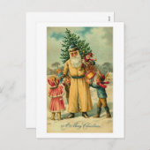 Nick en Kinderen met Kerstmis Feestdagenkaart (Voorkant / Achterkant)