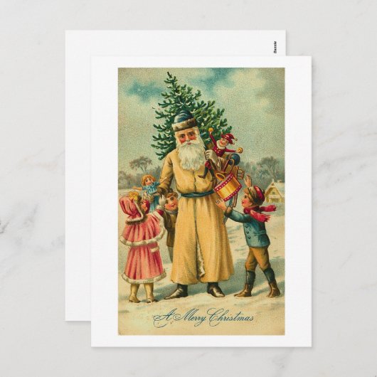 Nick en Kinderen met Kerstmis Feestdagenkaart (Voorkant / Achterkant)