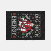 Nick Energy Funny Santa Christmas Ugly Sater Manne Fleece Deken (Voorkant (Horizontaal))