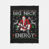 Nick Energy Funny Santa Christmas Ugly Sater Manne Fleece Deken (Voorkant)