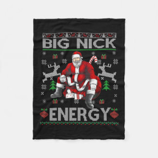 Nick Energy Funny Santa Christmas Ugly Sater Manne Fleece Deken