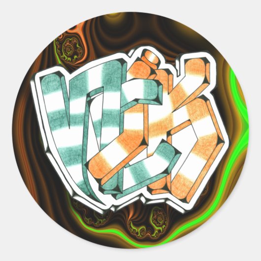 Nick ~ Garffiti Art Sticker 1.5" (Voorkant)