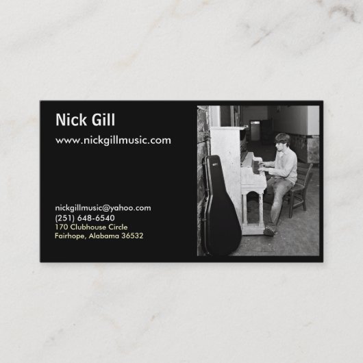 Nick Gill Card Visitekaartje (Voorkant)