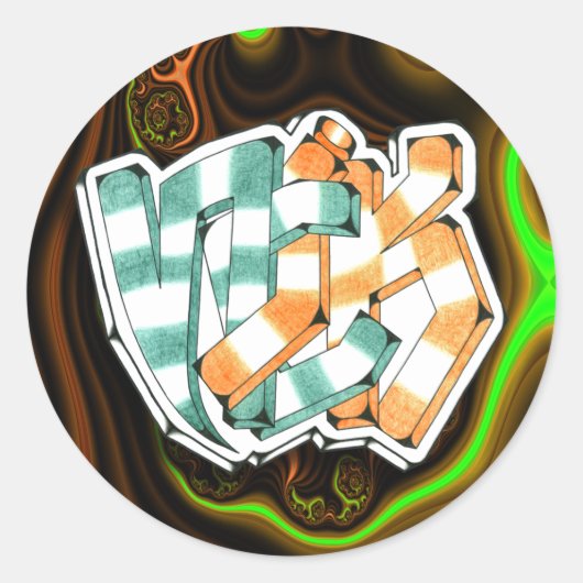 Nick ~ Graffiti Art Sticker 3" (Voorkant)