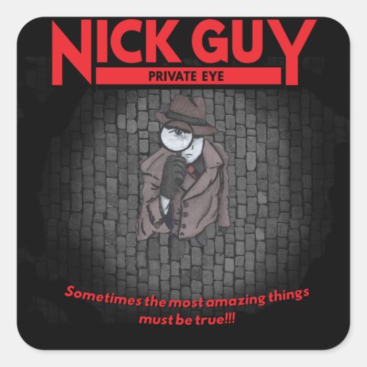 Nick Guy, Private Eye Vierkante Sticker (Voorkant)