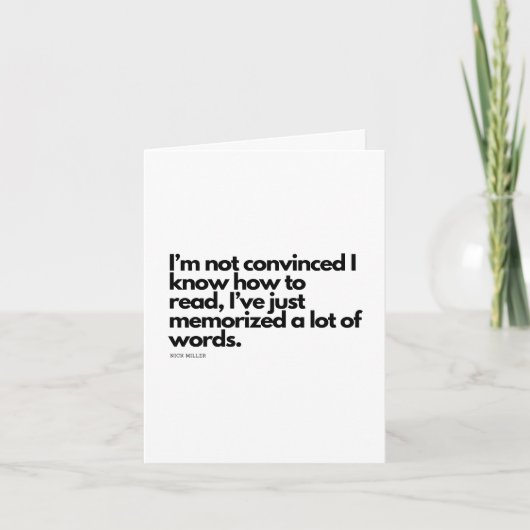 Nick Miller citaat Kaart (Voorkant)