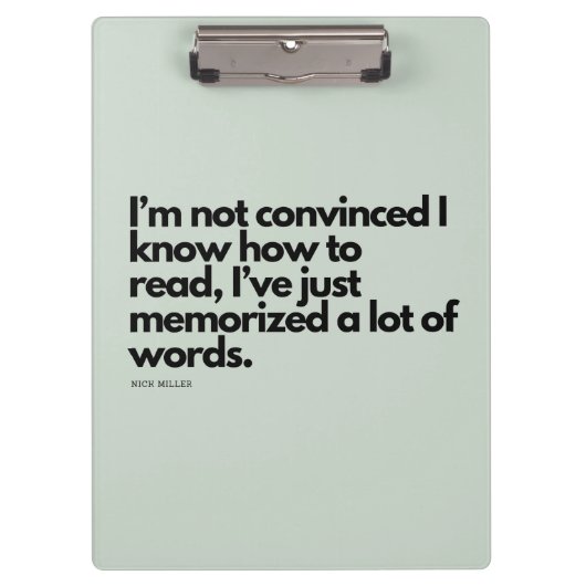 Nick Miller Quote Klembord (Voorkant)