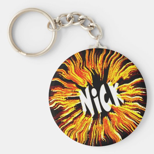 Nick Name Star on Fire Sleutelhanger (Voorkant)