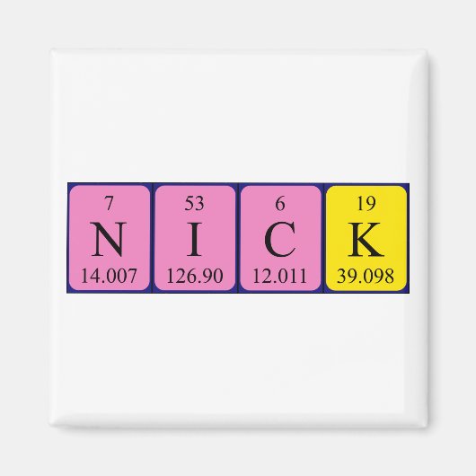 Nick periodiek table name magnet (Voorkant)