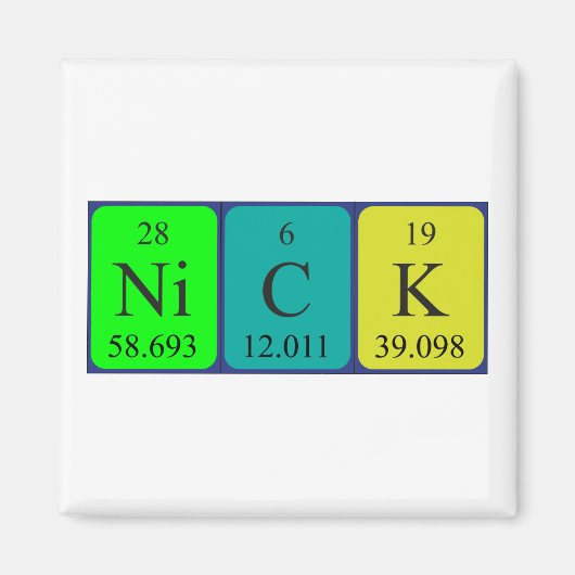 Nick periodiek table name magnet (Voorkant)