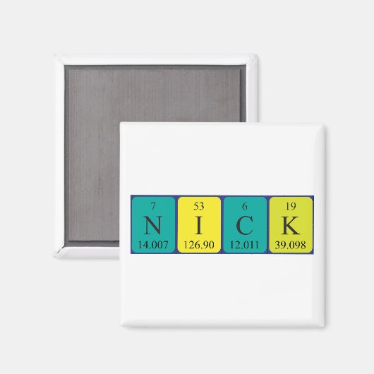 Nick periodiek table name magnet (Voorkant / Achterkant)