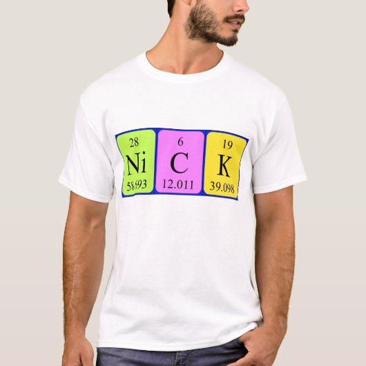 Nick periodieke lijstnaam shirt (Voorkant)