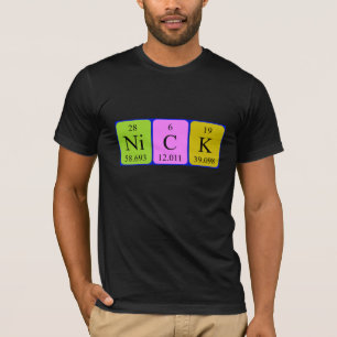 Nick periodieke lijstnaam shirt