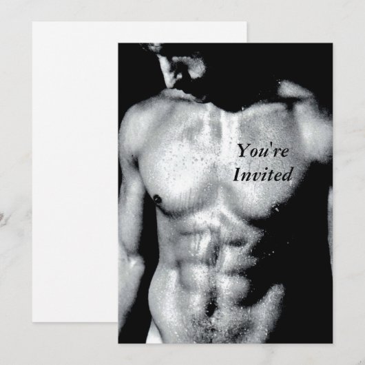 Nick Wet bw, je bent uitgenodigd Kaart (Voorkant / Achterkant)