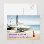 NickCatamaranWaikiki, Weer is mooi.Wish.. Briefkaart (Voorkant / Achterkant)