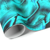 Nickeled and twisted illusion, cyaan wat bluf cadeaupapier (Rol Hoek)