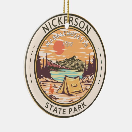 Nickerson State Park Massachusetts Badge Keramisch Ornament (Rechts)