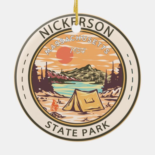 Nickerson State Park Massachusetts Badge Keramisch Ornament (Achterkant)