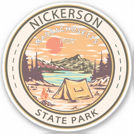 Nickerson State Park Massachusetts Badge Sticker (Voorkant)