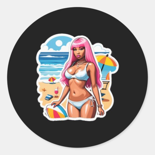 Nicki Minaj Beach Sticker (Voorkant)