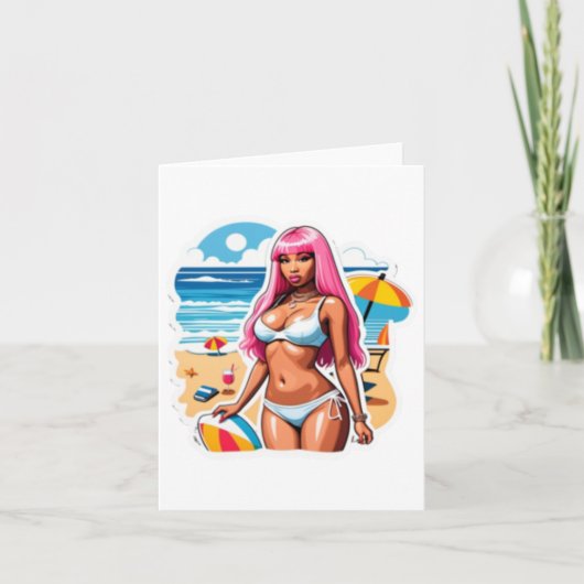 Nicki Minaj Beach Sticker Kaart (Voorkant)