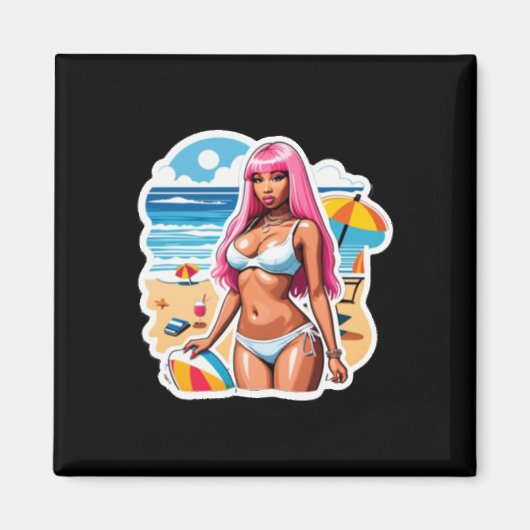 Nicki Minaj Beach Sticker Magneet (Voorkant)