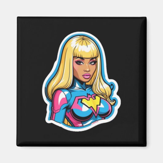 Nicki Minaj Superhero Sticker Magneet (Voorkant)