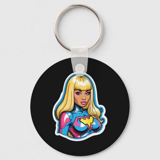 Nicki Minaj Superhero Sticker Sleutelhanger (Voorkant)