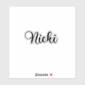Nicki Naam - Handgeschreven kalligrafie Sticker (Vel)