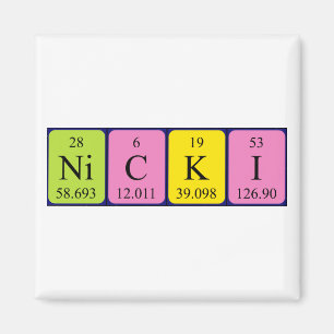 Nicki periodieke lijstnaam magnet