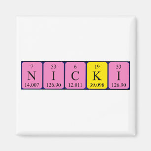 Nicki periodieke lijstnaam magnet
